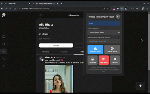 Threads Media Downloader :: Download all media files from Threads user pages with datetime-based filenames