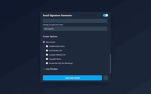 Signature Pro: HTML Signature Generator :: The ultimate HTML signature generator. Create professional HTML email signatures with templates and one-click injection.