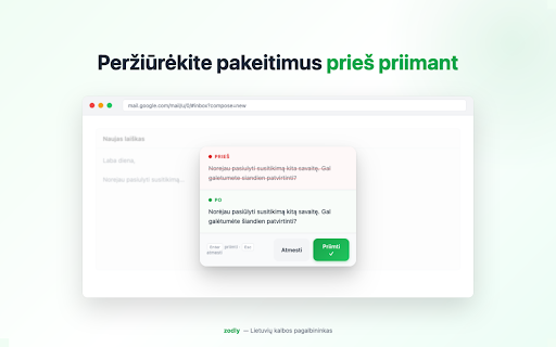 zodly - Lietuvių gramatikos tikrintuvas :: Pataisykite lietuvių kalbos gramatikos klaidas bet kuriame teksto lauke vienu paspaudimu