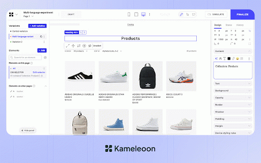 Kameleoon Graphical Editor :: Enhance your use of the Kameleoon WYSIWYG editor with the Kameleoon Graphical Editor extension.