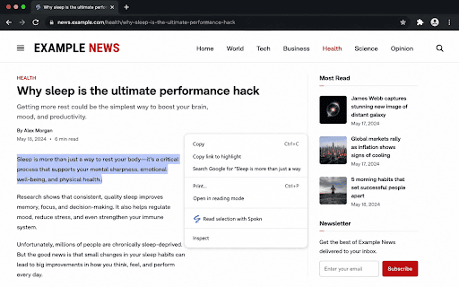 Spokn — Offline Text to Speech :: Read any webpage aloud with word-by-word highlighting. 100% offline, no accounts, no API keys. Uses your device's built-in voices.