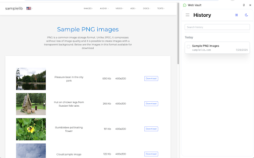 Web Vault :: Save and organize media, web pages, and text snippets.