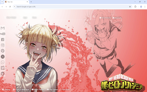 Himiko Toga Wallpaper :: Himiko Toga Wallpaper turn new tab to custom HD MHA Himiko Toga background. Himiko Toga wallpaper theme for MHA anime fans.