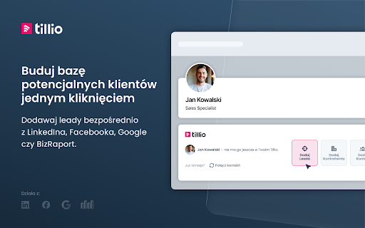 Tillio :: Dodawaj leady do CRM szybko i łatwo! Wtyczka Tillio CRM zapisuje dane klientów automatycznie, oszczędzając Twój czas.