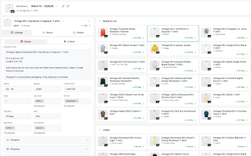 Shopfront :: Cross-list to eBay, Depop, Facebook Marketplace, Grailed and Shopify in 90 seconds. Auto-delists when it sells.