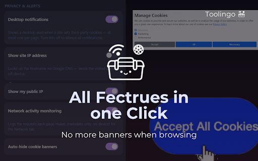 Toolingo - Your All In One Privacy Security Tools :: Toolingo helps you understand website cookie usage, third-party tracking, and connection security — on your device.