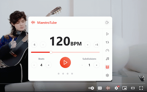 MaestroTube :: 🎵 Maestro Tube 🎵
Welcome to Maestro Tube, the ultimate Extension for musicians!
• Speed Adjustment - Fine-tune the tempo to…