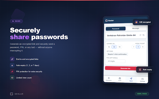 Geslar :: Besplatni password manager na hrvatskom — Škrinjar za lozinke, TOTP 2FA, auto-fill, generator fraza i provjera curenja