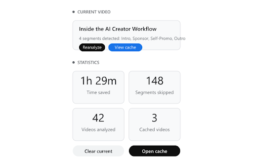 SkipTube AI :: Automatically skip sponsorships and irrelevant content in YouTube videos using AI