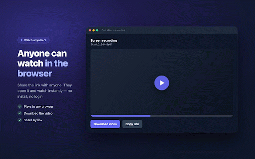 QuickRec — Screen Recorder & Share :: Record your screen and camera. Get an instant share link. Simple Loom alternative without the price tag.