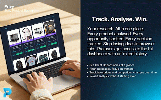 Privy - eBay Product Research :: See profit after fees, sales data, and competition on eBay listings. Find profitable flips before you buy.