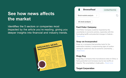 BrowseRead: Analyze News Like a Pro Investor :: Analyze news articles like a Wall Street pro. See impacted stocks, sectors, and both sides of the story instantly