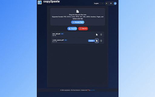 copy2paste :: Extract and copy text from various file formats including PDF, DOCX, XLSX, PPTX, and more