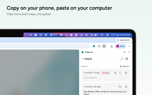 Reflecto: Notification Mirror :: Mirror Android notifications to Chrome. Reply to WhatsApp, Telegram & SMS. E2E encrypted. Works on any OS.