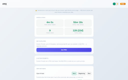 AltQ — Send Web Text to AI for ChatGPT, Claude & More :: AltQ is a fast AI web clipper. Highlight web text and send it to ChatGPT or Claude instantly. The ultimate web to AI shortcut.