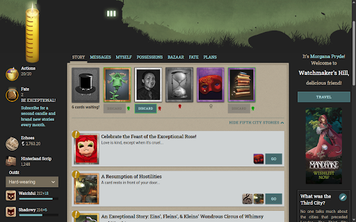 Fallen London Favourites :: Mark storylets, branches and cards as favourite or avoided in Fallen London. Favourites rise to the top, avoided sink to the bottom.