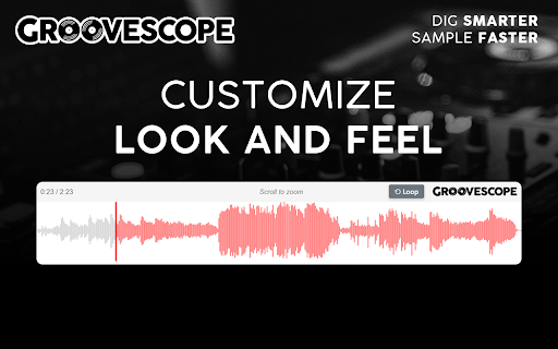 GrooveScope :: GrooveScope displays an audio waveform visualization below supported videos.