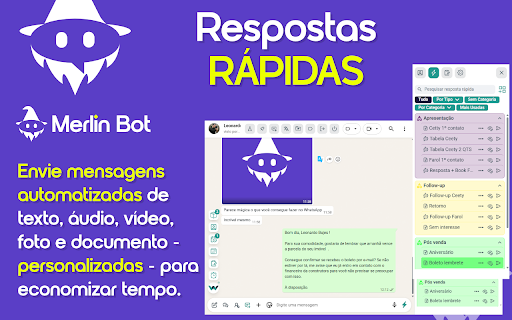 MERLIN BOT :: MERLIN BOT é um CRM para WhatsApp Web. Organize seus chats e otimize seus negócios no WhatsApp Web