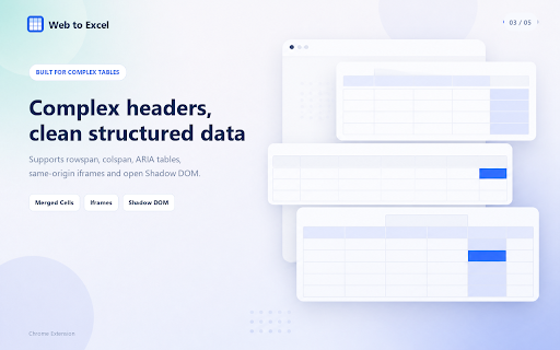 Table to Excel - Web Table Exporter :: Turn any webpage into Excel. Scan, preview, and export tables and lists — all data stays local.