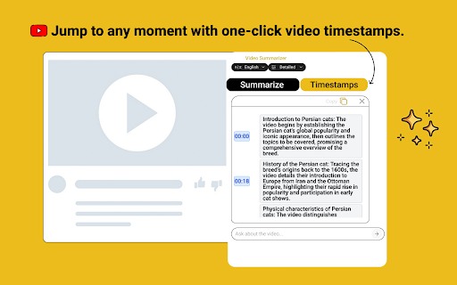 Video Summarizer :: Video Summarizer that acts as youtube summarizer. Use it to generate transcripts and chat with youtube video.