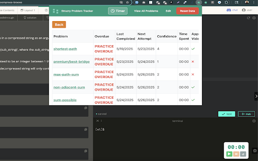 Structy Problem Tracker :: Track your Structy problem solving progress with ratings and notes
