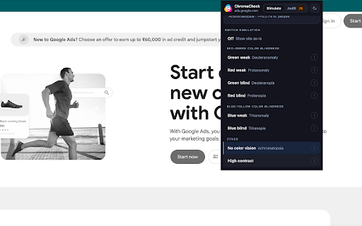 ChromaCheck :: Simulate color blindness and run WCAG contrast audits on any webpage. Catch accessibility issues before your users do.
