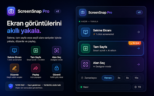 ScreenSnap Pro :: Sekme ve tam sayfa yakalama, düzenleme ve çoklu format dışa aktarma