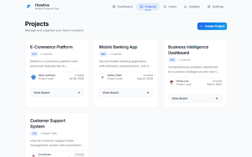 Flowtive - Project Management & Task Tracking :: Modern project management tool with Kanban boards, sprint planning, agile task tracking, and team collaboration features.