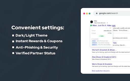 Smart Search Assistant: AI Partner Check :: Verify stores acroos the web, find active coupons and shop safely. Check partners for a smarter shopping experience!