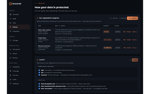 Closehold :: Protect sensitive data before it crosses an AI boundary.