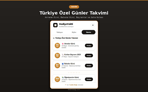 HediyeVakti — Özel Gün Hatırlatıcı :: Sevdiklerinizin özel günlerini unutmayın! Akıllı hatırlatmalar ve hediye önerileri ile her anı özel kılın.