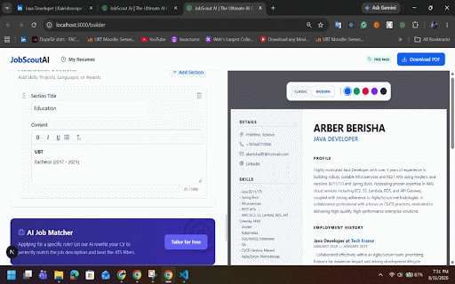 JobScout AI :: Generate perfectly tailored CVs directly inside LinkedIn.