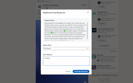 Smart AI Reply :: Smart AI Reply helps you generate relevant and engaging responses for your interactions on X and LinkedIn