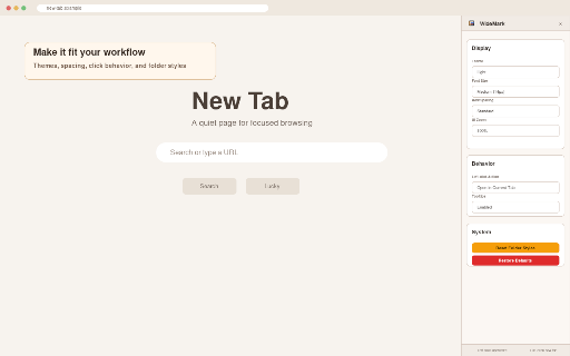 WideMark: Bookmark Side Panel :: A compact bookmark manager in Chrome's side panel. Browse, search, organize, style folders, and find duplicates locally.