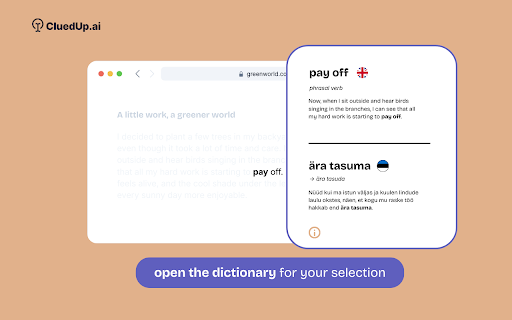 CluedUp.ai :: CluedUp.ai browser extension for translation and saving features