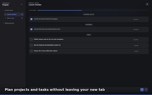 BrowserMate :: A private Chrome new tab with grouped shortcuts, bookmark management, and local todo workspaces.
