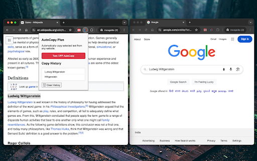 AutoCopy Plus :: Automatically copy selected text from any website.