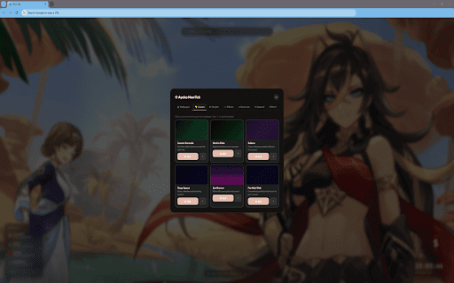 Ayaka NewTab :: Animated new tab by AyakaMods. Live scenes, parallax, audio visualizer & playlist. Made by Senku Aoki.