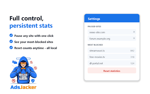 Ads Jacker :: Stop popunder ads and clickjacking overlays that open when you click anywhere. Ads Jacker (aka Ads Buster / AdsBuster).