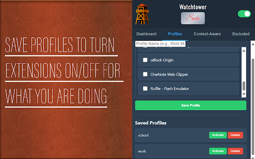 Watchtower - Extension watcher & Helper :: Monitors extension permissions and activity to protect your privacy.