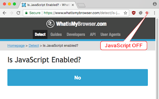 Disable JavaScript :: Adds the ability to disable JavaScript on specific sites.