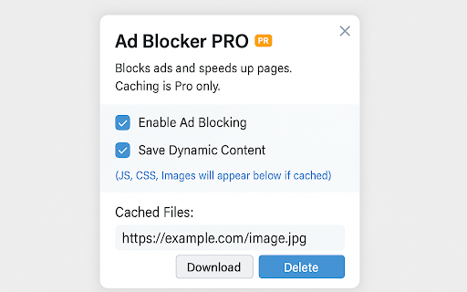 Intelligent Ad Blocker Pro :: Ad blocker with intelligent detection, aggressive removal, Pro dynamic content caching, and DNR network blocking.