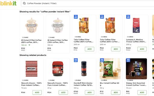 Caromeal — Quick Commerce :: Fetch live grocery prices and pre-fill carts on Blinkit, Instamart, Zepto and BigBasket for your Caromeal list.