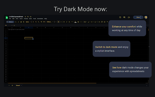 Google Sheets Dark Mode :: Dark Mode for Google Sheets
