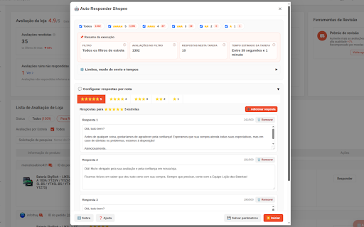 Auto Responder Shopee - EduhCommerce :: Responda avaliações da Shopee com respostas por nota, modo teste, filtros e progresso em tempo real.