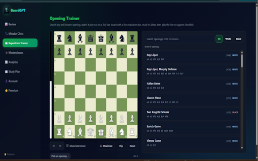 BoardGPT :: Real-time chess board analysis, best-move suggestions and AI coaching as a Chrome extension — BoardGPT.