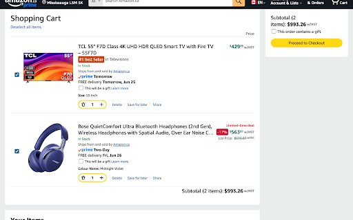 Sales Tax Gross-Up for Amazon.ca :: Adds your province's sales tax to prices on Amazon.ca, so the price you see reflects what you'll actually pay at checkout.