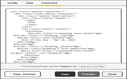 ElementForge :: Copy and transform website elements into perfect HTML/CSS with advanced options