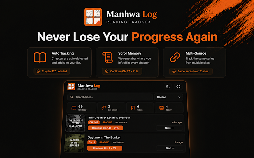 Manhwa Log :: Automatically track chapters, scroll position, and reading history across popular manga and manhwa sites.