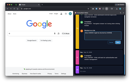 Consultant Notes :: Log your daily work and export clean, professional status reports for your clients or employers. 100% private and local-first.